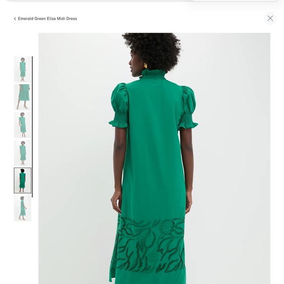 Tuckernuck Emerald Green Puff Sleeve Midi Dress - Picture 2 of 9